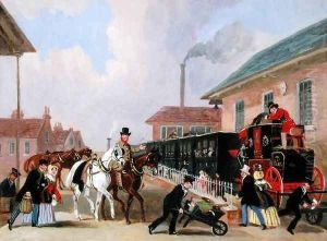 The Louth-London Royal Mail Travelling by Train from Peterborough East in December 1845 by James Pollard