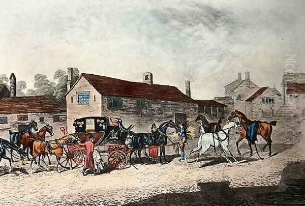 The Mail Coach Changing Horses, engraved by R. Havell, 1815 - view 1