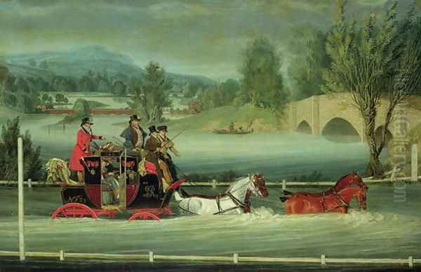 A Royal Mail Coach on a flooded road - view 1