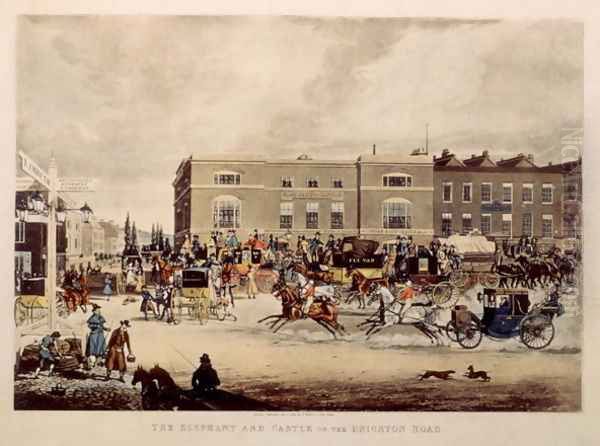 The Elephant and Castle on the Brighton Road, 1826 by James Pollard