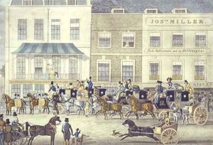 West Country Mail at the Gloucester Coffee House, Piccadilly by James Pollard