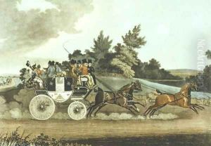 Stage Coach and Opposition Coach in Sight by James Pollard