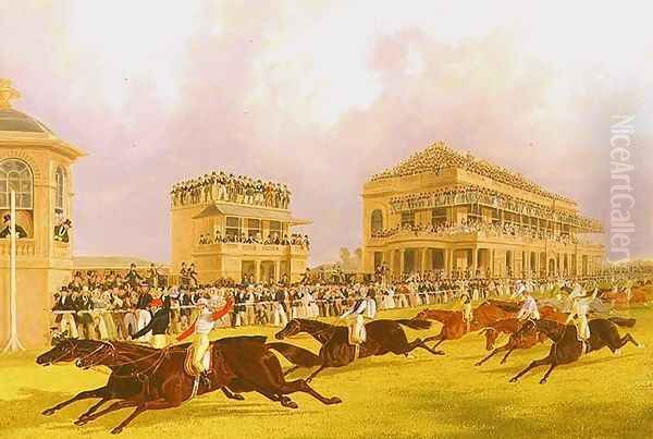 The Dead Heat for the Doncaster Great St. Leger Stakes between 'Charles XII' and 'Euclid', 1839 by James Pollard
