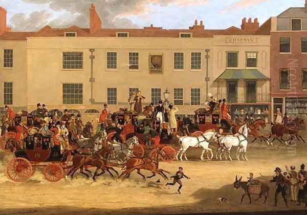 The North Country Mails at the Peacock, Islington, 1821 - view 1