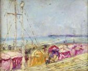 Hafenszenerie Mit Angelegten Booten