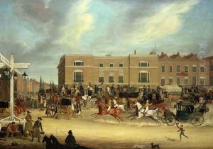 The Elephant and Castle on the Brighton Road, 1826 2 by James Pollard