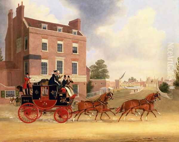Quicksilver Royal Mail passing the Star and Garter at Kew Bridge, 1835 2 - view 1
