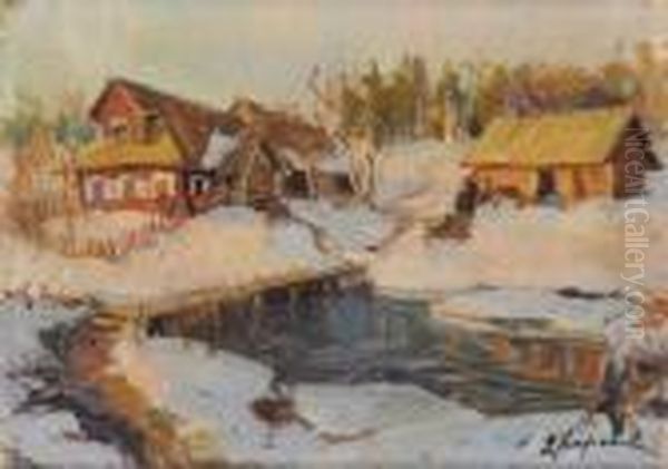 Village Russe Sous La Neige - view 1