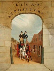 Schooling a Pair in a Brake at Lucas's Yard, Clerkenwell by James Pollard