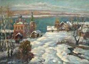 Paysage Enneige by Georges Lapchine