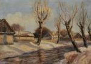 Village Russe Sous La Neige by Georges Lapchine