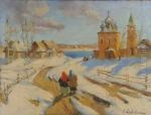 Village Russe Sous La Neige, Circa 1930