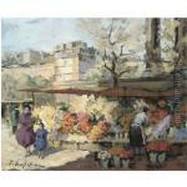 Flower Market At La Madeleine - view 1