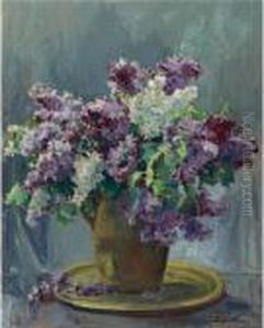 Vase Of Lilacs by Georges Lapchine