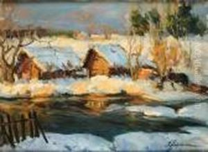 Coucher De Soleil Sur by Georges Lapchine
