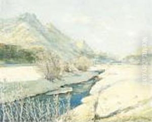 Valley Stream In The Snow by Georges Lapchine