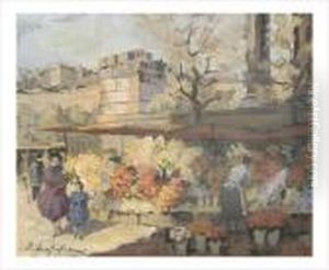 Paris, Le Marche Aux Fleurs A La Madeleine