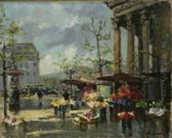 Flower Sellers At La Madeleine, Paris - view 1