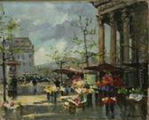 Flower Sellers At La Madeleine, Paris