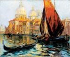 Coucher De Soleil by Georges Lapchine