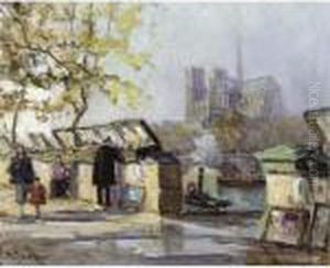Along The Seine, Paris by Georges Lapchine