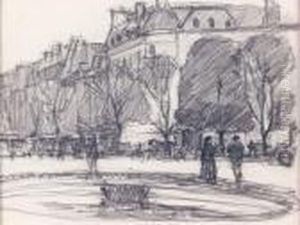 La Fontaine Des Champs-elysees by Georges Lapchine
