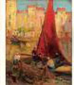 Gondoliers A Venise by Georges Lapchine