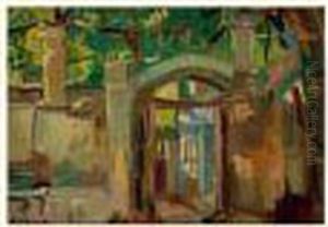 L'entree D'une Villa Sur La Cote by Georges Lapchine