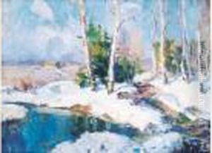 Paysage Hivernal Aux Bouleaux