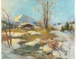 Paysage D'hiver by Georges Lapchine