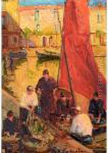 View Of Martigues by Georges Lapchine