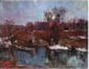 Bivouacing On The Banks Of The River by Georges Lapchine