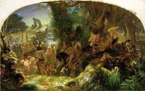 The Fairy Raid Carrying off a Changeling - Midsummer Eve, 1867 by Sir Joseph Noel Paton