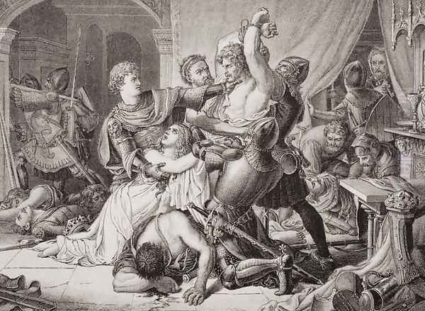 The seizure of Roger de Mortimer 1287-1330 in Nottingham Castle, 19th October 1330, from Illustrations of English and Scottish History Volume I - view 1