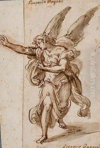 Un ange, les bras tendus vers la gauche by Gregorio Pagani