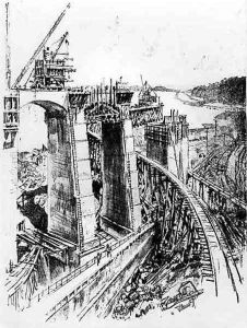 Approaches to the Gatun Lock, plate VI from The Panama Canal by Joseph Pennell, 1912 by Joseph Pennell