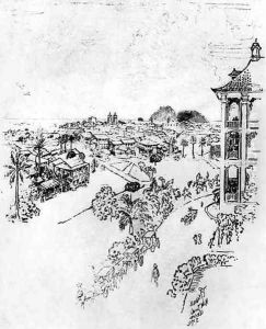 The City of Panama from the Tivoli Hotel, Ancon, from The Panama Canal by Joseph Pennell, 1912 by Joseph Pennell