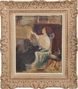 Portrait De Femme Sur Chaise Portrait De Femme Sur Chaise