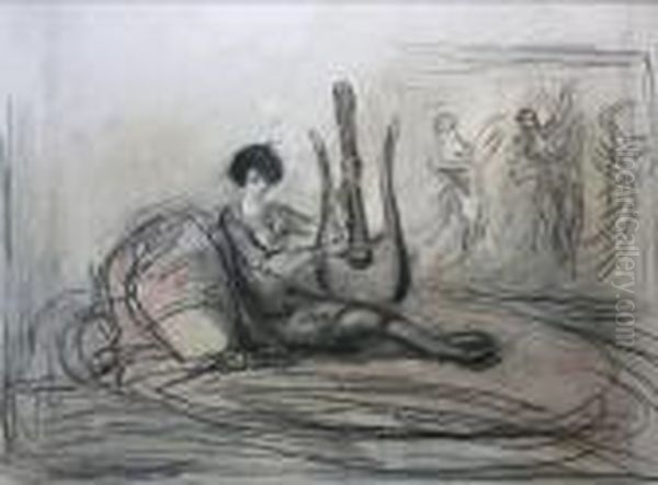 Femme A La Cithare - view 1