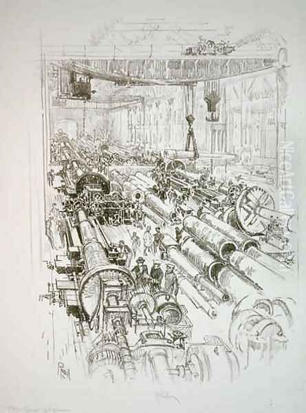 The English War Series W.441. The Gun Shop, 1916 by Joseph Pennell
