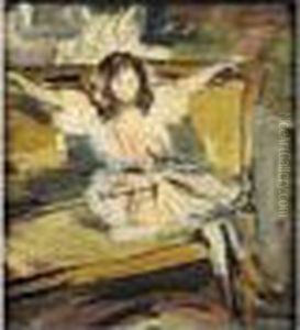 Jeune Fille Sur Un Sofa by Pierre Laprade