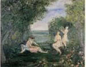 Jeunes Femmes Dans Un Parc by Pierre Laprade