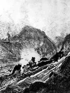 The Cut from Culebra, plate XIII from The Panama Canal by Joseph Pennell, 1912 by Joseph Pennell