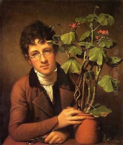 Rubens Peale with a Geranium 1801 by Rembrandt Peale