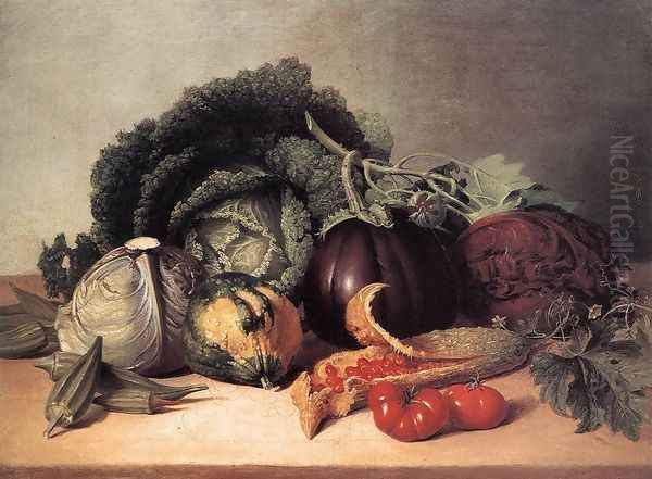 Still Life- Balsam Apples and Vegetables 1820s - view 1