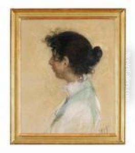 Portratt Av Ung Kvinna by Carl Larsson