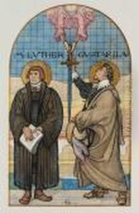 Martin Luther Och Gustaf Ii Adolf by Carl Larsson