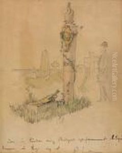 Konstnarens Forslag Till Kamraten Hugo Birgers Gravmonument by Carl Larsson