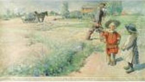 Esbjorn Och Bondflickan (esbjorn And The Farmer's Girl) by Carl Larsson
