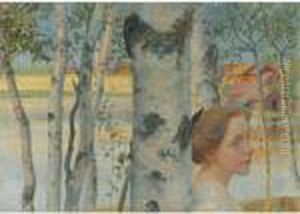 Lisbeth Vid Bjorken (lisbeth By The Birch Tree) by Carl Larsson